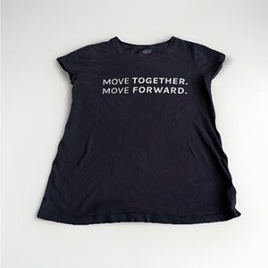 Athleta “Move Together Move Forward” Black Tee Women’s Small 100% Cotton